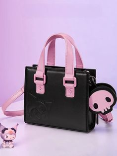 Cheap Black Hello Kitty Bag, Trendy Crossbody Shoulder Bag With Interior Key Chain Holder, Kromium Hello Kitty, Kuromi Merch, Kuromi Things, Kuromi Bag, Kuromi Stuff, Kuromi Black, Kuromi Keychain