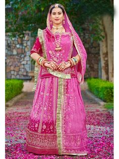 Gotta Patti Double Shaded Updada Crep Rajputi Poshak In Pink Color-81836 Product Details: Fabric: Double Shaded Upada Crep Fabric with Humarai Pure Odhni Work: Heavy Barik GOTTA PATTI work with Foiling zari and stone work Heavy Odhni fore side work with pallu work and gotta turri Heavy Kurti work with Galla work and Astin work Color Family: Pink Style:Rajasthani, Rajputana Occasion:Festive, Traditional,Wedding Washing Instruction:Dry Wash The Semi-stitched Lehenga Waist and Hips are Customizable Heavy Kurti, Rajasthani Lehenga, Gotta Patti Work, Rajputi Poshak, Rajasthani Dress, Rajputi Dress, Side Work, Gotta Patti, Traditional Indian Dress