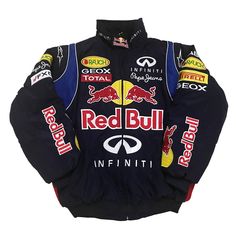 Red Bull Jacket, Vintage Racing Jacket, Red Bull F1, Racing Jackets, Racing Jacket, Red Bull Racing, Iconic Style, Baseball Jacket, Retro Stil