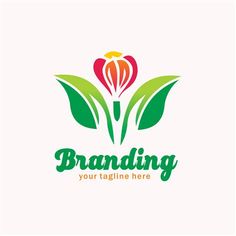 a flower logo with the words branding on it