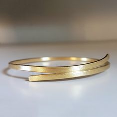 Gold Ribbon Bangle Bracelet | Etsy Sequin Bracelet, Solid Gold Bangle, Gold Bracelet Simple, 18k Gold Bracelet, Unique Christmas Gift, Stacked Bangles, Simple Bracelets, Minimalist Bracelet, Fine Jewelry Bracelets