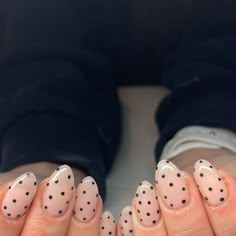 Payton Meyers on Instagram: "so simple & pretty 🤍 • • • • #nailart #nails #beauty #nailsofinstagram #utahnails #nailinspo #pinknails #luminarynailsystems #pinterest #pinterestnails #roundnails #almondnails #smileyfacenails #winternails #polkadotnails #simplenails #boycottboringnails #mgaddicted" Almond Polka Dot Nails, Silver Polka Dot Nails, Nail Ideas Polka Dots, Small Polka Dot Nails, Pika Dot Nails, Short Nails With Pearls On Them, Simple Polka Dot Nails, Polk A Dot Nails, White Nails With Polka Dots