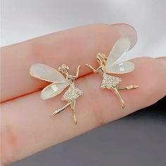 Vintage Fairies Stud Earrings Daily Chic & Party-Ready All-Season Versatile Jewelry 925 Sterling Silver Ear Needle Material Dainty Gold Toned Fairies Stud Earrings Korean Jewelry Style Unique Jewelry & Accessories Jewelry For Kids & Adults Korean Jewelry Earrings, Apartment Things, Jewelry For Kids, Modern Gold Jewelry, Korean Earrings, Korean Jewelry, Vintage Fairies, Versatile Jewelry, Chic Party