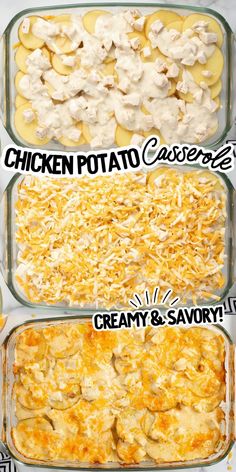 Chicken Potato Casserole Mashed Potato Chicken Casserole, Cheesy Potatoes With Chicken, Potato’s And Chicken, Potato Recipes Dinner Meals, Creamy Potatoes Recipes, Cheesy Chicken Potato Casserole, Chicken Potato Crockpot Recipes, Crockpot Chicken And Potatoes Recipes, Chicken And Scalloped Potatoes