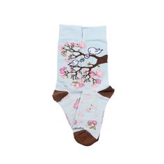 These are really great socks. A favorite amongst the Sock Panda family. A loving songbird in a blossoming tree. 85% Cotton, 10% Nylon, 5% Spandex . High quality fabric that will not rip or tear - Very Comfortable. Best if washed in cold water. With your purchase, the Sock Panda donates socks to someone in need. Thank you Cotton Socks For Spring Gift, Spring Cotton Socks Gift, Spring Gift Cotton Socks, Donut Socks, Panda Family, Rainbow Dog, Magic Women, Fun Socks, Women Crew Socks