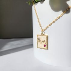 Love Mom necklace is made with gold plated pendent and 14k gold plated necklace chain which is good for delicate skin. Size: the length of the chain is about 18" with 2" extended chain Rose Gold Clavicle Chain Necklace For Valentine's Day, Personalized Gold Birthstone Necklace As Gift, Personalized Gold Birthstone Necklace For Gift, Personalized Gold Birthstone Necklace As A Gift, Adjustable Heart-shaped Gold-plated Necklace, Adjustable Heart-shaped Gold Plated Necklace, Adjustable Gold-plated Heart Necklace, Adjustable Gold Plated Heart Necklace, Valentine's Day Gold-tone Adjustable Chain Necklace