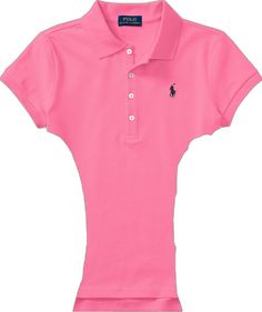 Classic Pink Collared Top, Classic Pink Tops With Collared Neckline, Fitted Casual Collared Polo Shirt, Fitted Pink Sporty Polo Shirt, Sporty Pink Polo Collar Top, Casual Stretch Polo Shirt With Short Sleeves, Casual Stretch Polo Collar T-shirt, Classic Pink Collared Polo Shirt, Spring Fitted Collared Polo Shirt