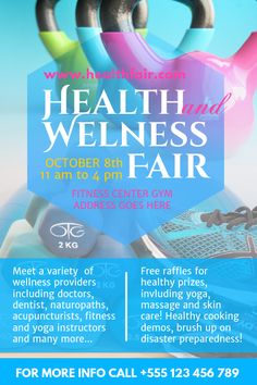 a flyer for a health and well - being event