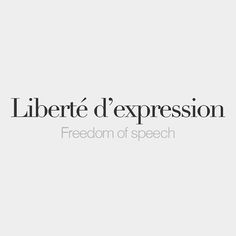 the words liberty d'expression are written in black and white on a light gray background