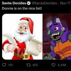 an image of santa clause and the simpsons character from cartoons, which appear to be on twitter