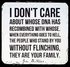 a quote that says i don't care about whose dna has recommended with those when everything goes to hell, the people who stand by you without