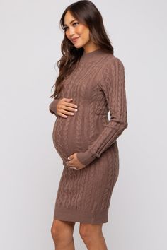 Dress For Pictures, Maternity Sweater Dress, Mock Neck Long Sleeve, Maternity Sweater, Baby Shower Fall, Mock Neckline, Maternity Clothes, Lay Flat, Mocha