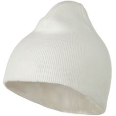 8 Inch Knitted Short Beanie White Winter Beanie One Size, White Knit Casual Beanie, Casual White Knit Beanie, Fitted Knitted Acrylic Beanie, White Cotton Hats For Cold Weather, White Warm Casual Bonnet, Casual White Bonnet One Size, Casual Warm White Bonnet, Casual White One-size Bonnet