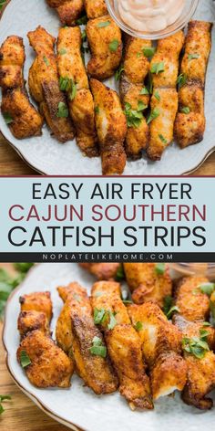 Easy to make a family-friendly finner! This Easy Air Fryer Cajun Southern Catfish Strips recipe is made with simple ingredients. It has a crispy crust and tender center and is ready in 15 minutes. Save this quick weeknight fish main dish for your healthy dinner option! Healthy Catfish Recipes, Air Fryer Catfish, Low Carb Cajun, Catfish Recipes, Keto Gluten Free, Creamy Chicken Recipes, Healthy Dinner Options, Easy Air Fryer