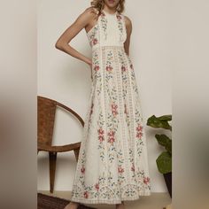 Questions? Leave A Comment Below! Stunning Unique Beautiful Dress !!! Leave A Comment, Beautiful Dresses, Colorful Dresses, Cross Stitch, Maxi Dress, Womens Dresses, Cream, Dresses, Pink