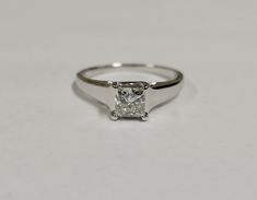 14k Princess Cut Ladies Wedding Ring Ring Size: 7.75 Stone: Princess-Cut Natural Diamond - 0.72 ctw. Color/Clarity: I - I1 Metal/Weight: 14k White Gold - 3.1 Grams Great Condition/Polished & Cleaned International Shipping through "Ebay International" be aware of possible custom fees We are a Small Business Jewelry Store, please ask any questions. Thank you for viewing. Engagement Ring Silver Princess Cut, Vintage Princess Cut Engagement Rings, Wedding Ring Stone, Small Business Jewelry, Engagement Rings Silver, Engagement Ring Silver, Business Jewelry, White Gold Wedding Ring, Princess Cut Engagement