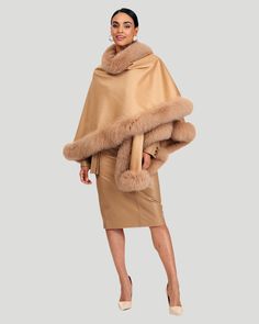 Cashmere Capelet With Fox Trim – Gorski Montreal Blue Khakis, Women Men Shoes, Hem Style, Trending Today, Grey Khakis, Fox Fur, Timeless Pieces, Finland, Montreal