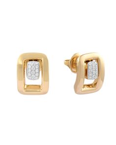 18k Yellow gold rectangular earrings with pave diamond central element (0.16ctw). Earrings measure approximately 1/2" in length . Made in Italy. By K di Kuore Luxury White Gold Diamond Earrings In Rectangular Shape, Luxury Rectangular Diamond Earrings, Rectangular Diamond Earrings With Accents For Formal Events, Luxury White Gold Diamond Earrings Rectangular, Formal Rectangular Diamond Earrings With Accents, Luxury White Gold Rectangular Diamond Earrings, Luxury Rectangular Diamond Earrings With Accents, Rectangular Diamond Earrings For Formal Events, Rectangular Diamond Earrings For Formal Occasions