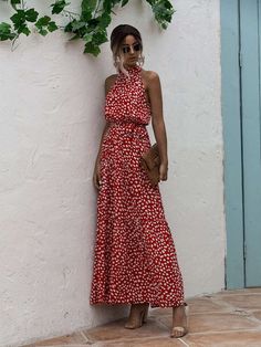 Strapless Long Dress, Polka Dot Maxi Dresses, 2021 Fashion, Midi Dress Casual, Polka Dress, Halter Maxi Dresses, British Vogue, Necklines For Dresses, Tiered Maxi Dress