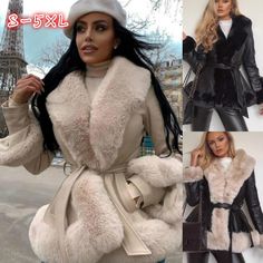 Item Type: Jackets & Coats Gender: Women Material: Faux Fur, PU Collar: Turn-down Sleeve Length: Full Package Includes: 1 x Jacket Size Info: Size Waist (cm / inch) Bust (cm / inch) S-M 45 / 17.72 53 / 20.87 L-XL 49 / 19.29 57 / 22.44 2XL-3XL 53 / 20.87 61 / 24.02 4XL-5XL 57 / 22.44 65 / 25.59 Fur Coat Aesthetic, Womens Windbreaker, Sheepskin Coat, Belted Jacket, Ali Express, Back Women, Warm Coat, Faux Fur Jacket, Faux Fur Coat