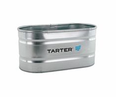 a large metal container with the word tarter on it's front and side