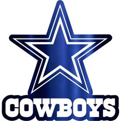 the cowboys logo is shown in blue and white with an image of a star on it