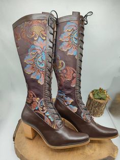 Traditional Brown Boots For Fall, Traditional Fall Boots With Leather Sole, Victorian Style Fitted Leather Boots, Traditional Leather Sole Boots For Fall, Fitted Victorian Leather Boots, Traditional Fitted Boots With Round Toe, Traditional Fitted Leather Boots, Traditional Fitted Boots For Fall, Traditional Boots For Festival