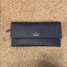 Nwt Kate Spade Wallet Navy Blue Smoke Free, No Scratches Or Wear Marks Kate Spade Blue Travel Wallet, Kate Spade Blue Rectangular Wallet, Kate Spade Blue Wallet With Card Slots, Bags Kate Spade, Kate Spade Wallet, Kate Spade Bags, Kate Spade Bag, Continental Wallet, Wallets