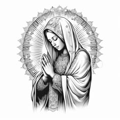 the virgin mary with her hands folded in prayer