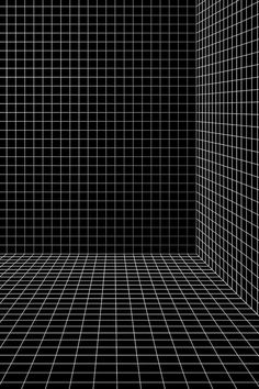 an empty room with black and white squares