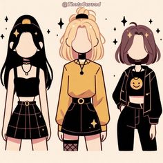 Dress Inspo Drawing, Cartoon Outfits Ideas, Oc Pose Reference, Outfit Drawing Ideas, Clothes Drawing Reference, Charmmy Kitty, Art Outfits, Dress Design Drawing, Cute Sketches