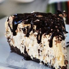 a slice of ice cream cake on a plate