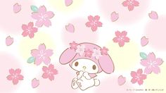 a cute little bunny with pink flowers in her hair