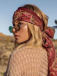 70s Hairstyles Hippie, 70s Hair Scarf, 70s Hippie Hair, 70s Hair Accessories, 70s Head Scarf, Woodstock Outfit, 1970s Hairstyles, Boho Hairstyle