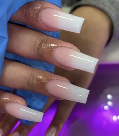 Plain Ombre Acrylic Nails, Medium Square Ombre Acrylic Nails, Medium Square Acrylic Nails Designs Ombre, Nails Acrylic No Design, Acrylic Nail Inspo Medium Length Square, Ombre Full Set Nails, Ombre Square Acrylic Nails, Medium Ombre Nails, Ombre Nails Black Women