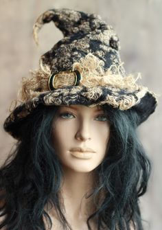 Burlap witch hat Wizard magic hat Floral witch hat Witch costume women Vintage style hat The witch's hat is made of high quality black (inside) wool and natural burlap. Very intricate, handmade! The hat has a vintage, aged look. In a single copy. For those lovely ladies who appreciate manual labor and prefer designer products. The hat can be worn not only in autumn and spring, but also in winter. Since the hat is breathable, it will be very comfortable for you to wear it. The technique of making Diy Witch Hat To Wear, Witch Costume Women, Floral Witch Hat, Floral Witch, Wizard Magic, Real Witches, Vintage Style Hat, Magic Hat, Witch Diy