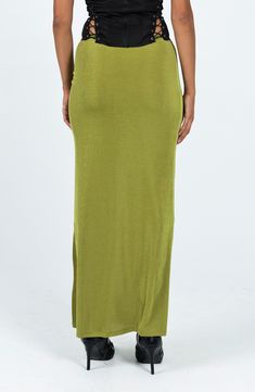 A lightweight knit in a bold green shade enhances a shapely, sultry maxi skirt you'll wear on repeat. Elastic waist Side slit 90% recycled polyester, 10% elastane Machine wash, tumble dry Imported Hairstyling Products, Green Fits, Rollerball Perfume, Face Mist, Makeup Gift, Fragrance Design, On Repeat, Lightweight Knit, Styling Tools