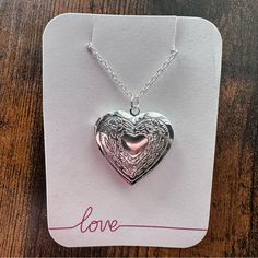 New Silver-Tone Heart-Shaped Locket Pendant Necklace (18-20" Adjustable Chain, 1.1” X 1.1" Heart Locket) Free Option With Locket Purchase: After You Make Your Purchase, Send Me A Message With 1-2 Photos You Want Your Locket To Hold. I'll Print And Install Them For You! Initial Heart Necklace, Silver Drop Necklace, Star And Moon Necklace, Gold Moon Necklace, Pearl Statement Necklace, Artisan Necklace, Locket Pendant Necklace, Horn Necklace, Jewel Necklace