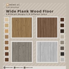 the wood floor is shown in different colors and sizes, including brown, beige, white,