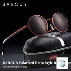 Looking for a new pair of shades? Amanda's Sunglasses has got you covered! Come see our collection today. #Sunglasses #Eyewear #Fashion #Summer #Style 🔴BARCUR Polarized Retro Style Round Sunglasses Unisex🔴 visit us at www.amandassunglasses.com Black Round Sunglasses, Steampunk Sunglasses, Luxury Sunglasses, Retro Sunglasses, Sunglass Lenses, Steampunk Fashion, Unisex Sunglasses, Womens Glasses, Mens Glasses