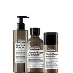 Kit com shampoo, máscara leave-in e sérum para cabelos danificados. L'Oréal Professionnel Absolut Repair Molecular Trio de Cuidados é a solução altamente eficaz para revitalizar os fios. O Kit L'Oréal Professionnel Absolut Repair Molecular Trio de Cuidados traz inovação para recuperar o cabelo de maneira nunca vista antes: repara 2 anos de danos em um uso (Teste instrumental na estrutura macromolecular da fibra após a aplicação do shampoo + rinse off sérum + leave in). Possui tecnologia que perm Bath Body Works, Hair Care Tips