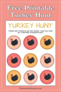 a turkey hunt game with free printables