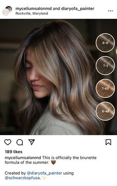 Classy Balayage Hair, Beige Brown Hair Color Formula, Blonde To Brunette Toner, Blonde To Brown Formula, Old Money Haircolor, Cool Toned Brunette Balayage, Light Skin Hair Color Ideas, Cool Toned Hair Color Ideas, Natural Sunkissed Highlights