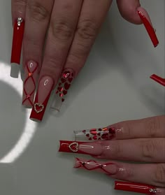 Valentines Nail, Vday Nails, Red Acrylic Nails, Nails Design With Rhinestones, Valentine Nails, Long Acrylic Nails Coffin, Dope Nail Designs, Long Square Acrylic Nails, Unique Acrylic Nails