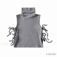 Lasaky - High Neck Sleeveless Cashmere Vest with Stylish Cut-Out Details Crop Top Pink, Turtle Neck Crop Top, Cashmere Outfits, Sleeveless Turtleneck, High Neck Sleeveless, Olivia Mark, Cropped Tank Top, Crop Tank, Dance Wear