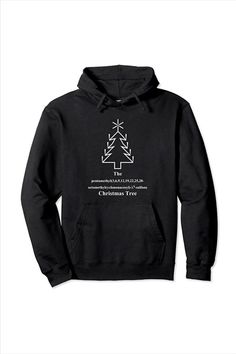 a black hoodie with the words christmas tree on it