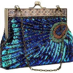 New Unique Little Beaded 20s Style Bag Will Hold Essentials And Sparkle. It Seems To Change Between Blue , Teal And Green Constantly When Reflects Off All The Sequins And Dark Rainbow Ab Beads Will Fit Most Phones And A Compact, Lipstick, Credit Cards And A Few Other Things You Need To Touch Up Your Makeup. 8.5" X 5.5 X 1.5" Long Detachable Bronze Color Chain Strap Retro Metal Push Lock Closure Perfect For Special Occasions Like Weddings , Parties , 1920s Theme Or Costume , Date Nights , Festiva Peacock Clutch, Peacock Purse, Wedding Clutch Purse, Sequin Handbag, Sequin Purse, Clutch Bag Wedding, Sequin Clutch, Party Handbags, Embroidered Handbag