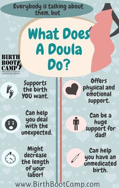 a sign that says what does a doula do? with different things on it