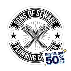 a sticker that says sons of seway plumbing co