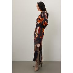 Multicolor abstract crepe (95% Rayon, 5% Elastane). A-line. Long sleeves. Crewneck. Pull on. 55" from shoulder to hemline. Imported. Luxury Long Sleeve Midi Dress With Abstract Print, Planets Aligned, Fall Abstract Print V-neck Dresses, Multicolor Print V-neck Maxi Dress With Abstract Design, Multicolor Long-sleeve Mini Dress With Graphic Print, Lug Sole Boots, Chunky Chain Necklaces, Multicolor Abstract Print V-neck Maxi Dress, Rent The Runway